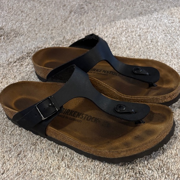 Birkenstock Shoes - Birkenstock Black Gizeh Thong Sandals 7